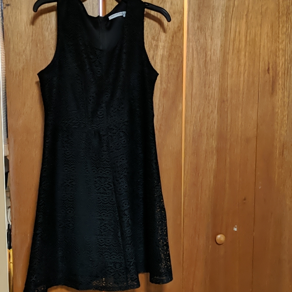 Black crochet dress